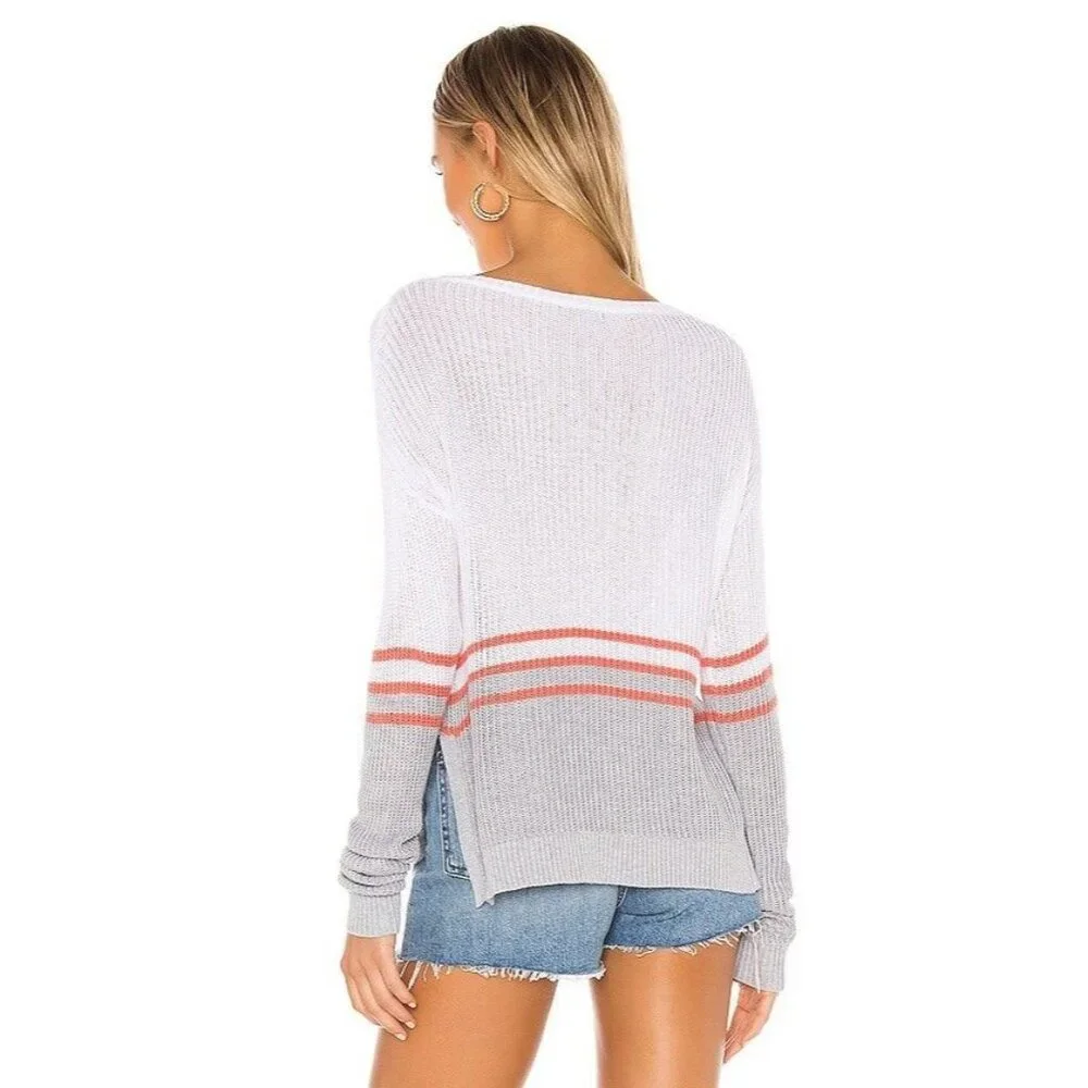 Bobi BLACK Fine Viscose Sweater White Combo Stripes - Picture 7 of 9